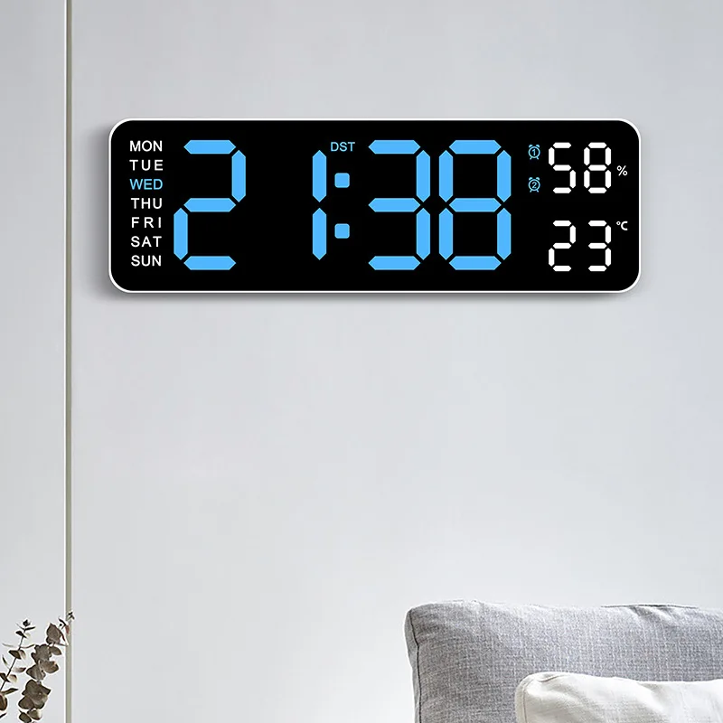 Hot-selling electronic clock simple multi-function clock rectangular large font alarm clock can be hung