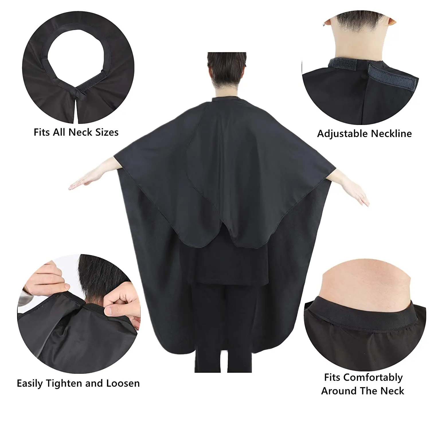 Custom Logo  Professional Salon Use Cape Hair Cutting Polyester Barber Styling Cape with Buttons