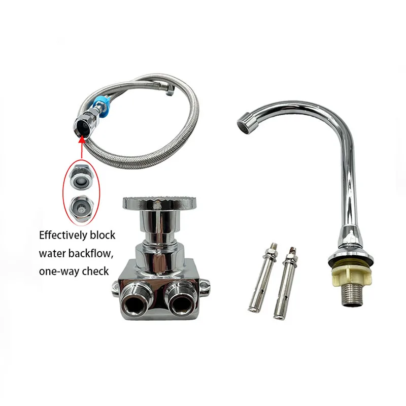 New Design Pedal Valve Full brass Time delay valve for basin faucet foot operated valve set