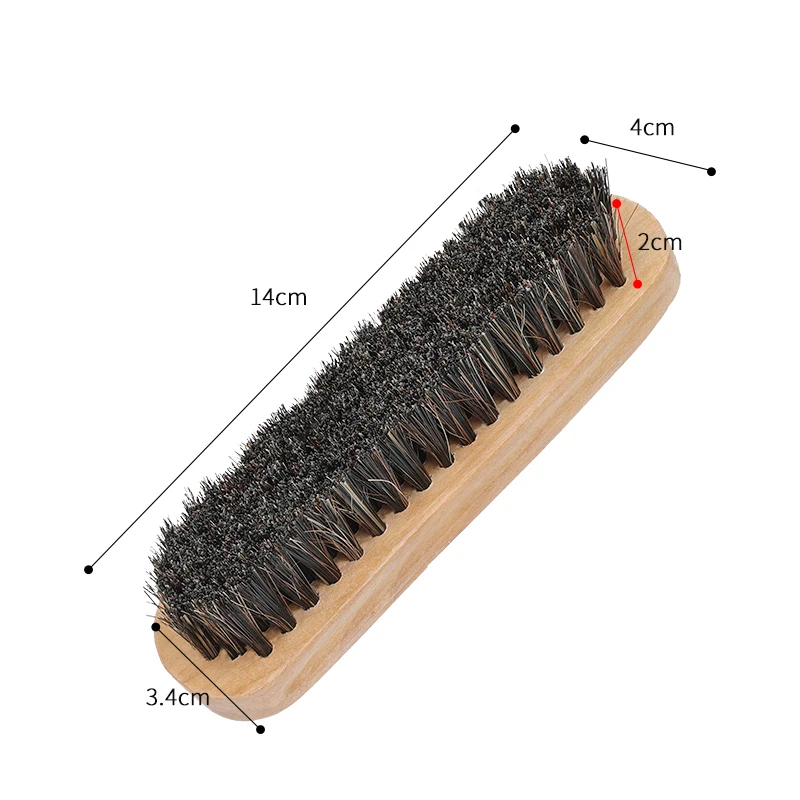 Wholesale Wooden Handle Shoe Brush  horse Hair plastic Solid Wood Shoe Cleaning Household Dust Brush