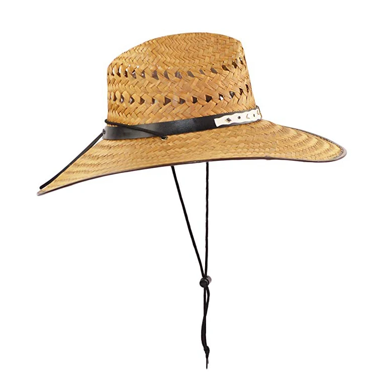 Super Wide Brim Cowboy Palm Leaf Straw Hat Wholesale