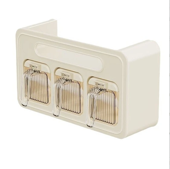 Wall-Mounted Household Kitchen Seasoning Box Set New Seasoning Jar for Salt Monosodium Glutamate Food Use