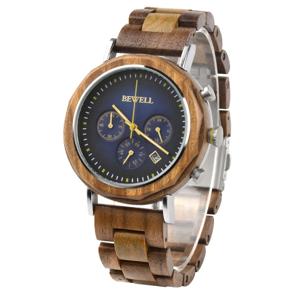 Bewell Fashion Multifunction High Quality Customized Bamboo Watch Wood Watch For Men Women