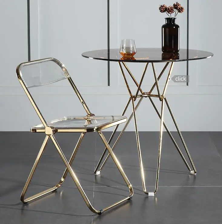 Hot Sales High Quality Transparent Wedding Event Party Garden Plastic Folding Chair Acrylic Foldable Chair Dining Chair