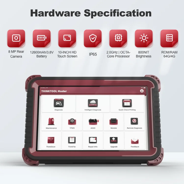 Best 10-inch online programming tool THINKTOOL Master car key code reader automotive obd code reader obd2 scanner car check