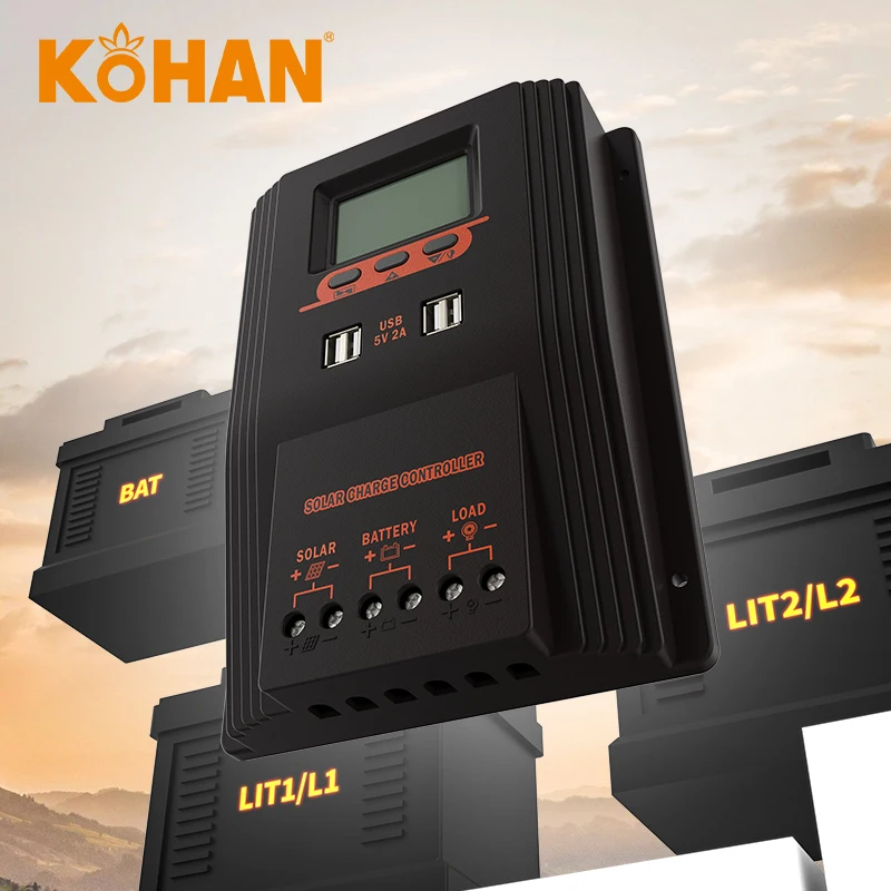 50/60/80/100A MPPT Solar Charge Controller Smart Display 12V 24V 48V Auto Solar Cell Panel Charger Regulator With Load