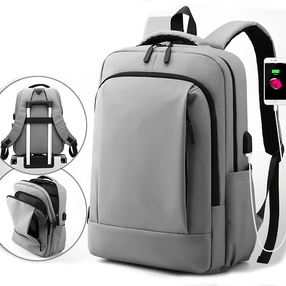 Wholesale 15.6 inch Laptop Storage Men Male Blue Black Gray Multifuncional Pockets Professional Backpack