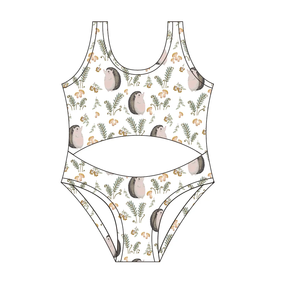 Miranda High waist custom print sleeveless two piece swimsuit girl children bikini toddler baby swimwear