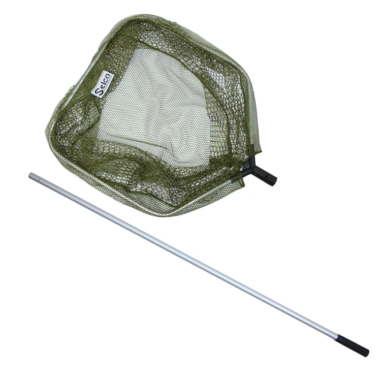 Selco polyester fiber+AL Wholesale Rubber Fish Landing Net Silicone Shrimp Nylon Dip Net