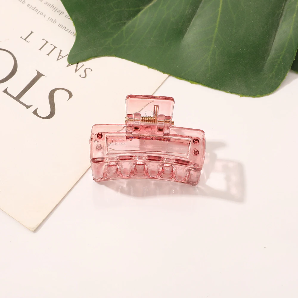 4cm Mini Hair Claw Wholesale Candy Sweet Mini Small Rectangle Hair Claw Clip Simple Fashion Elegant Matte Plastic Hair Clip