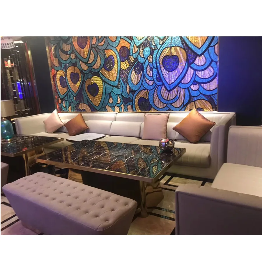 custom night club VIP bar table furniture used velvet fabric sofas for nightclub lounge bar