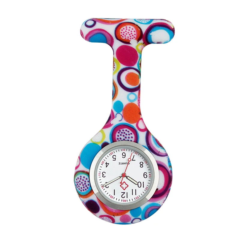 High-Quality Japan Original PC21J Quartz Nurses Watches Eco-friendly Printed Flowers Silicone Custom Logo Printing Wholesale