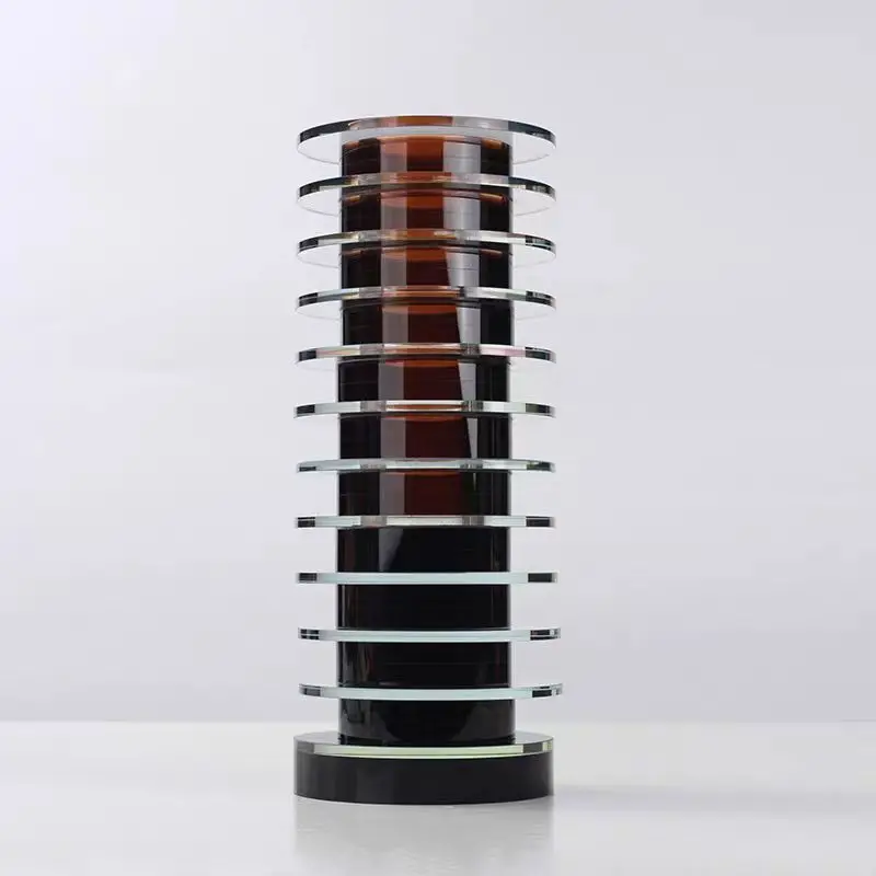 Factory Direct Crystal Flower Vase Ideas Glass Home Decor Modern Large Cylinder Smoke Grey Vase For home decoration