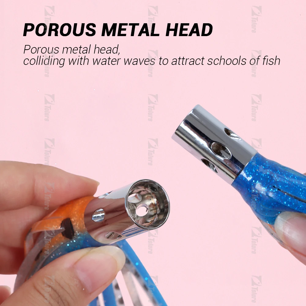 Tolure Octopus Skirts Tuna Soft Trolling Lures 56G 180MM Topwater Sea Fishing Saltwater Marlin Lure Rigged Trolling Lure