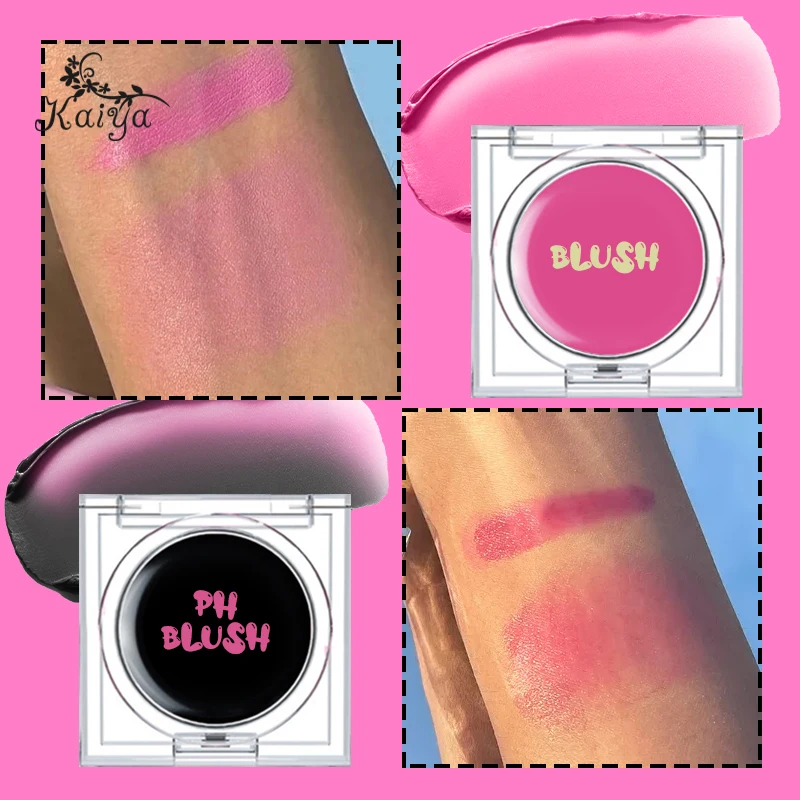 Private Label Halloween Face Makeup Blushing High Pigment Single Color Pink Cheek Blusher Cream Matte PH Color Changing Blush