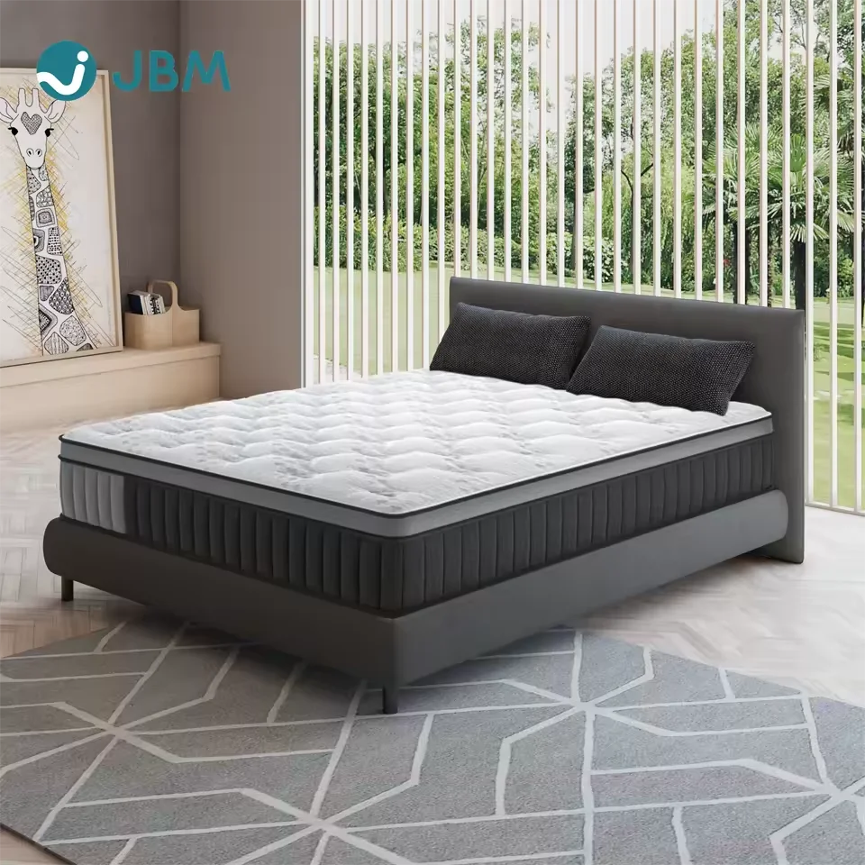 Home roll up pocket spring memory foam massage Mattress High Quality Knitted Fabric Hotel Pocket Spring Bed Mattress Factory