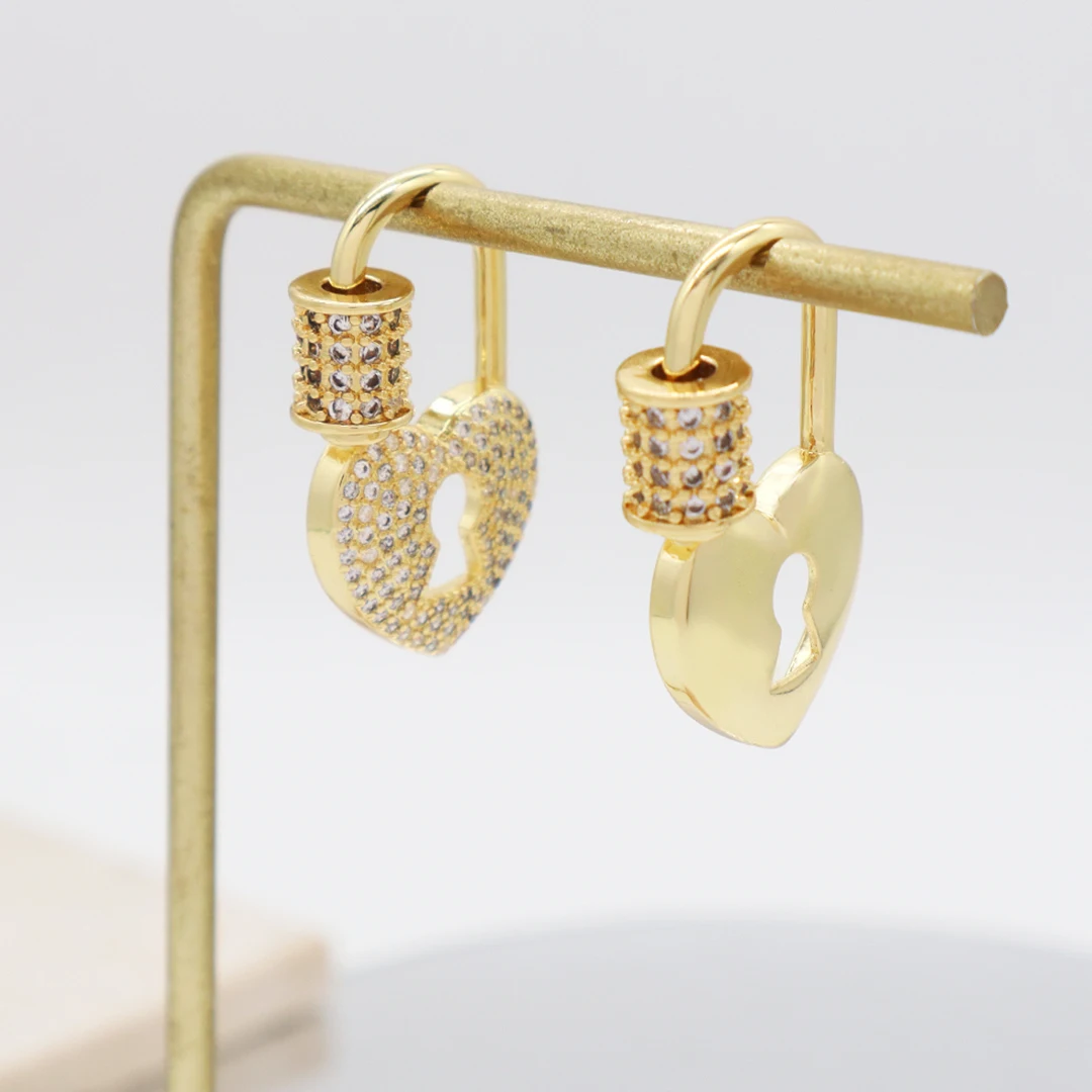 Diy Custom Heart Shapes Connector Clasps Lock Charm Accessories Gold Plated Clasp Heart Toggle Clasp For Women Necklace Bracelet