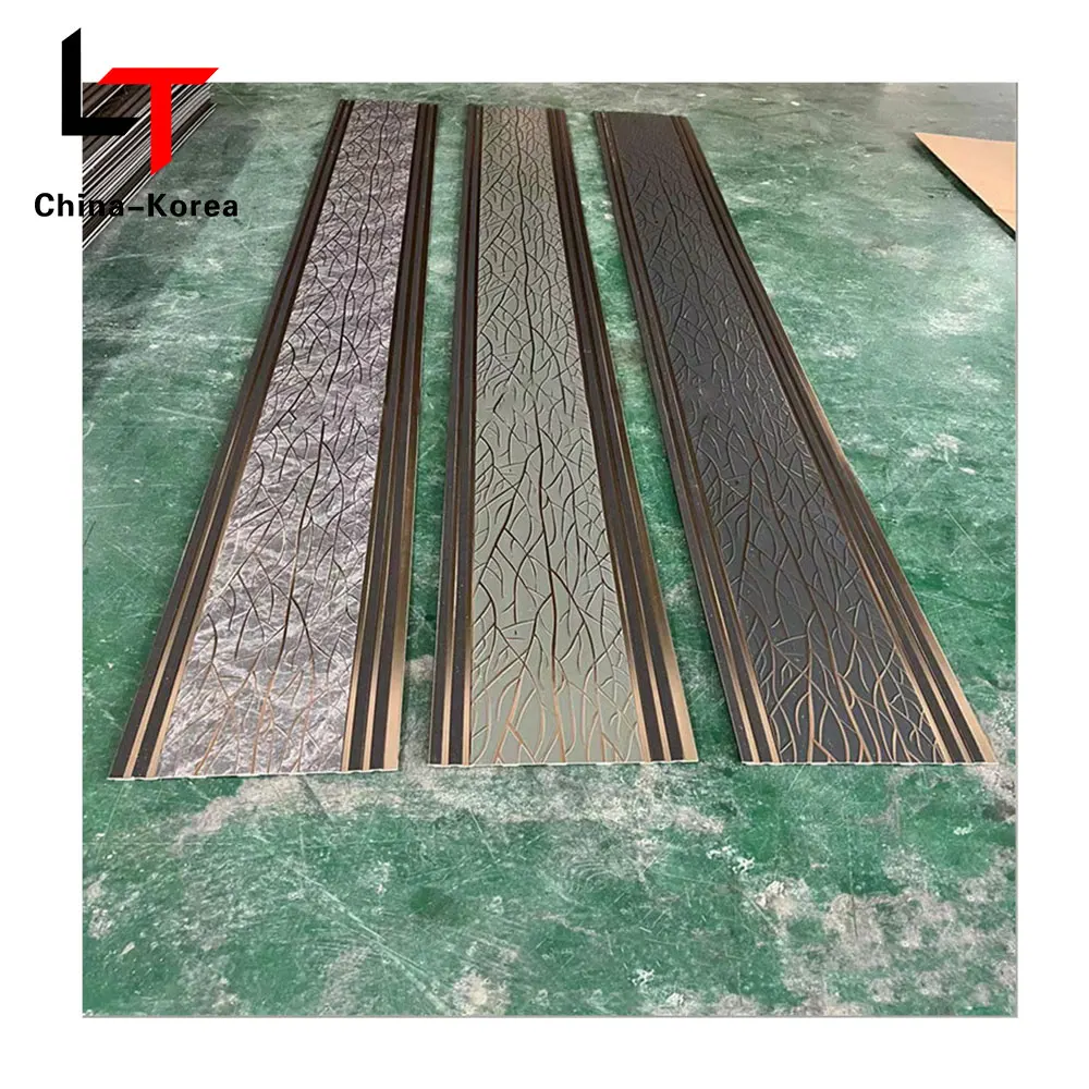 LT Factory Prices Alternative PS WPC fluted wall panels Wooden Cladding Solid foam 3d Slat Wall Board For Hotel