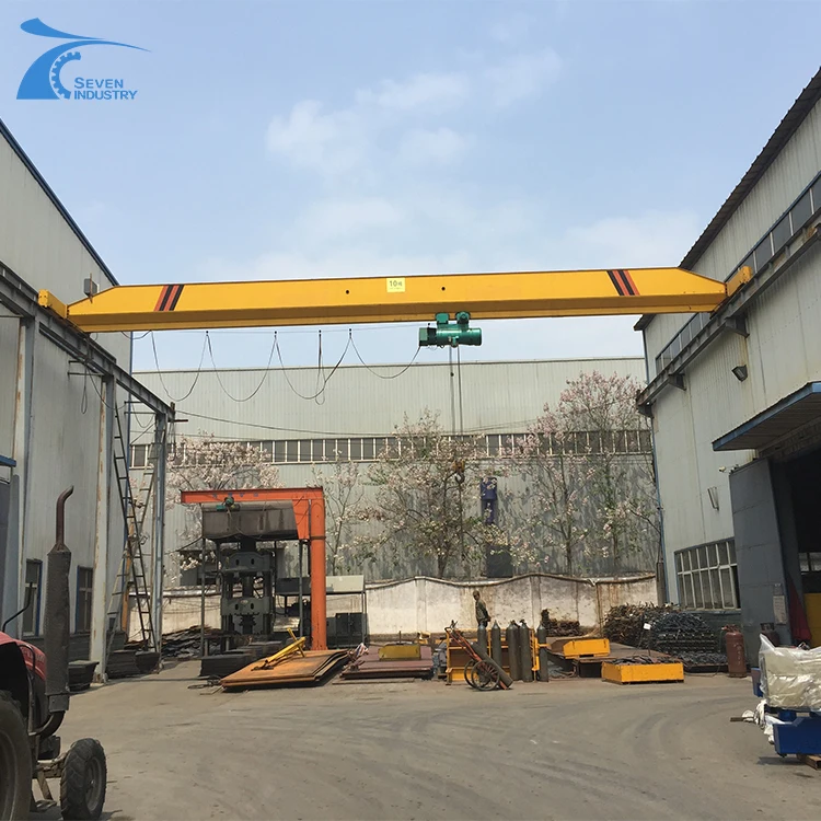 10ton single girder overhead traveling bridge crane for steel mill workshop