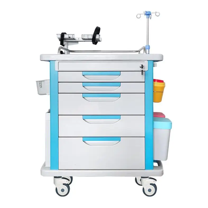 Hospital Trolley With 5 Drawers For Emergency Room