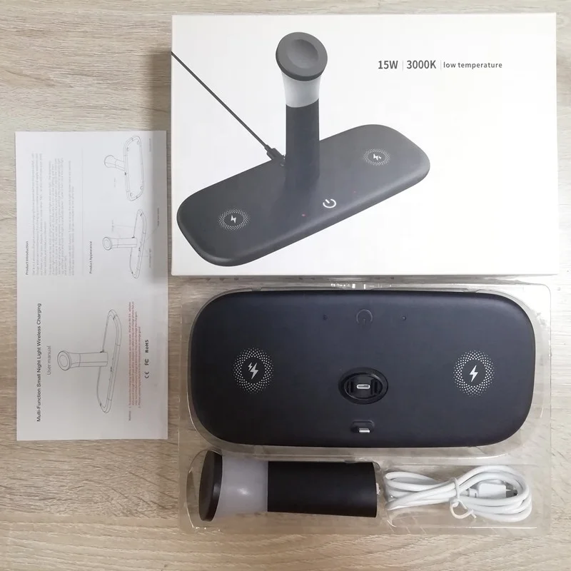 15 Вт 3 в 1 портативная беспроводная зарядная станция Qi для Iphone Airpods