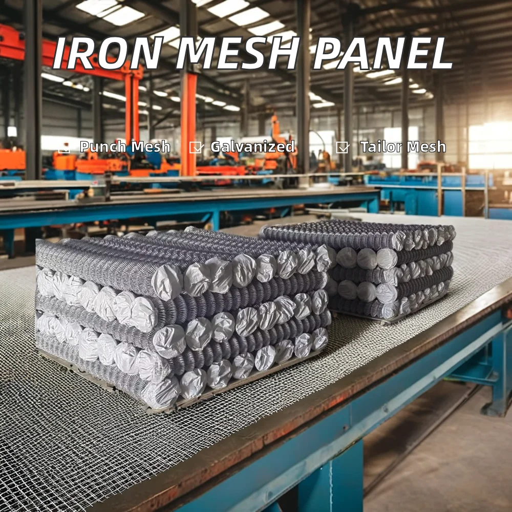Woven Chain Link Fence Iron Wire Mesh Metal Netting Panel Hexagonal Diamond PVC Coated Galvanized Industry Chain Link Fence