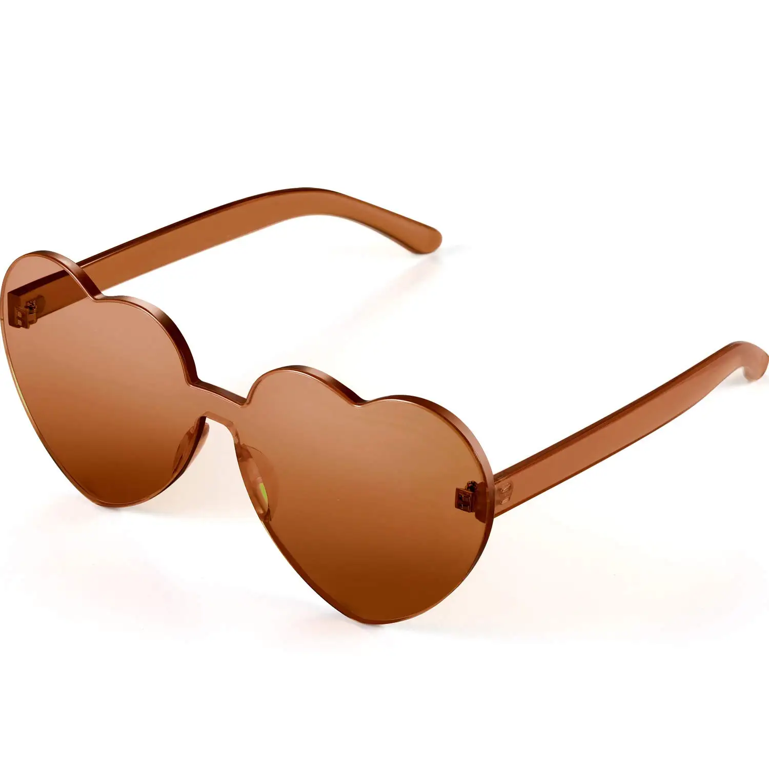 New Trendy Eyewear Candy Color PC Rimless Love heart shaped sunglasses party  glasses women