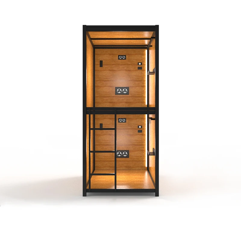 Modern Capsule Adult Enclosed Iron Metal Frame Dormitory Double Bunk Beds For Hostels