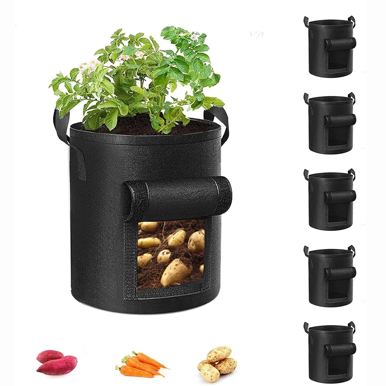 Customized Vegetable Grow Bags Tomato Potato Grow Bags For Plants Breathable Felt Plant Grow Bags