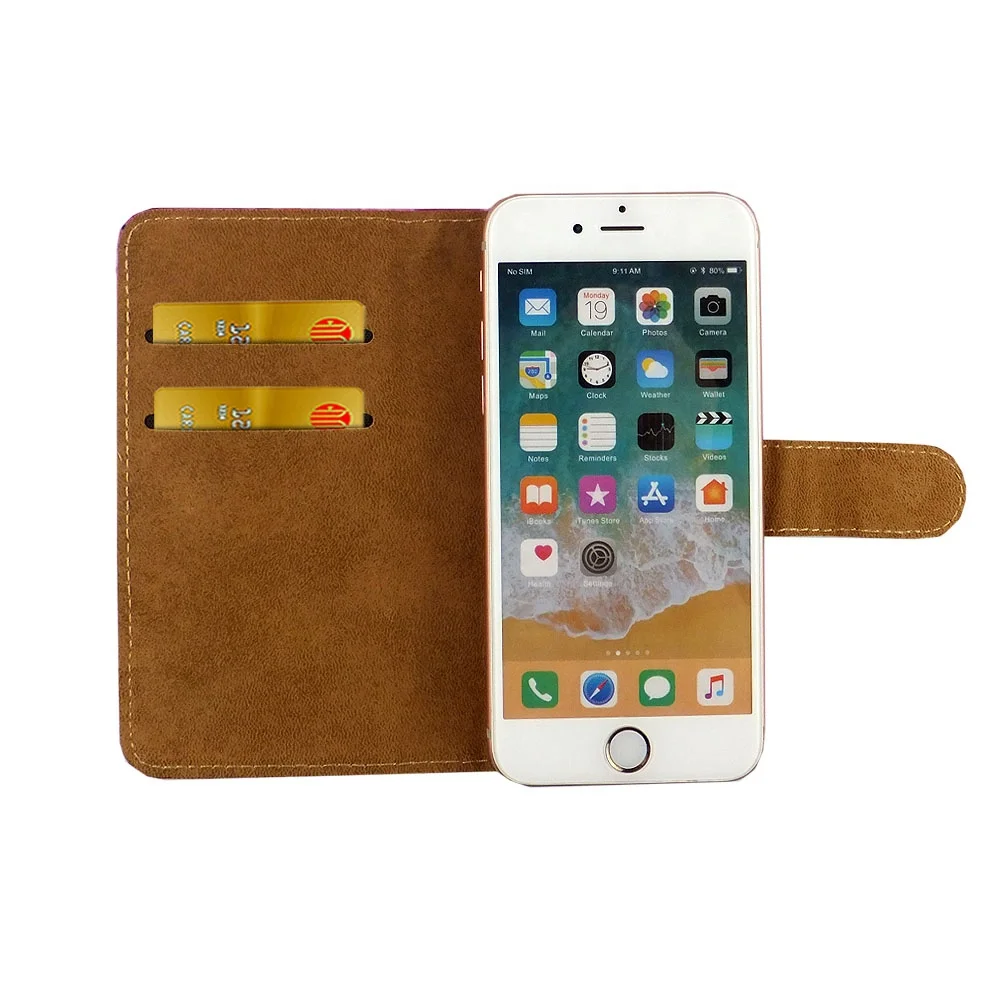 AOYIYA Customized Design Printing Cover 360 Rotating Universal leather Wallet Phone Case