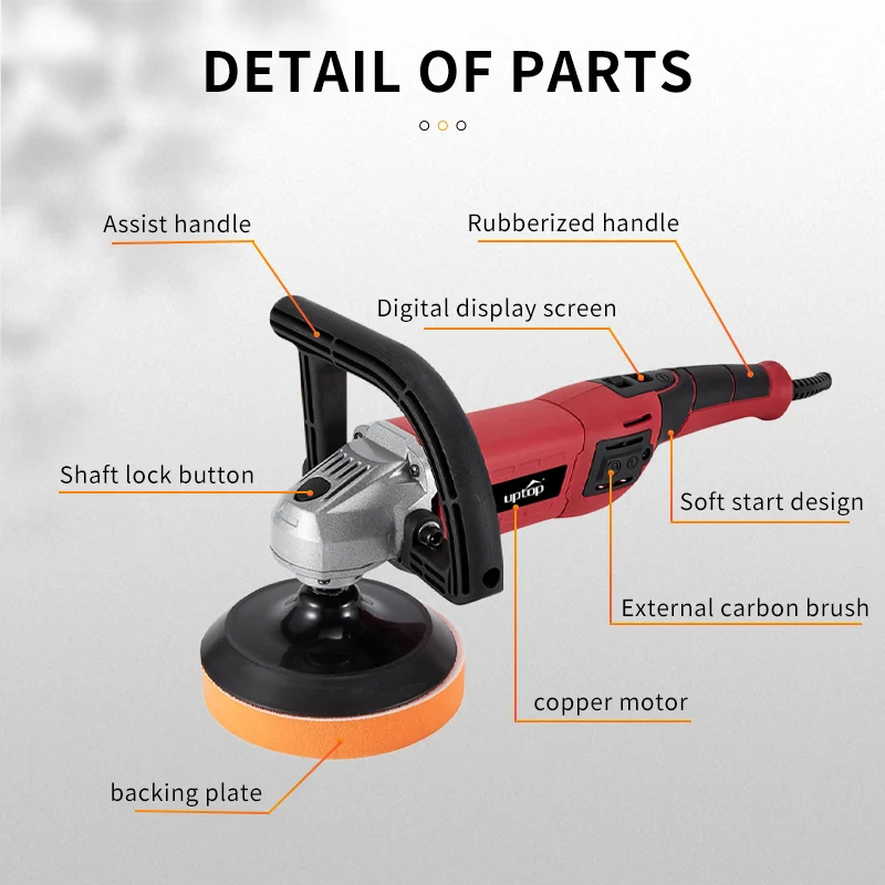 6 Various Speed 150mm 180mm Car Care Polishing Machine Rotary Dual Action Polisher