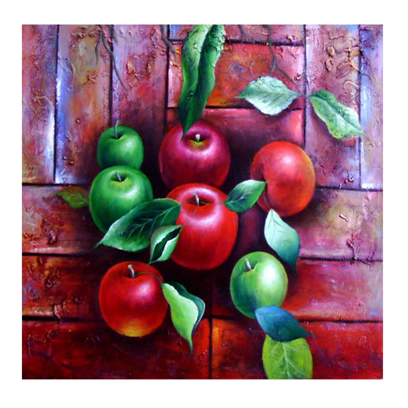 Modern decor picture still life fruit red green apple oil painting ct-104