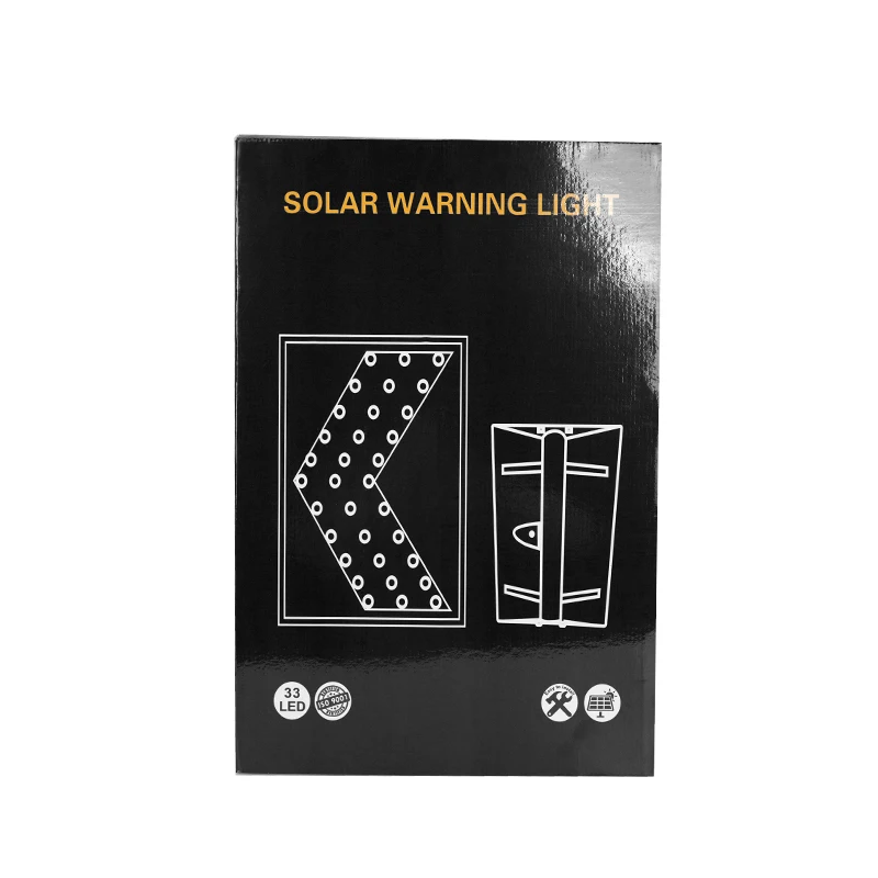 Solar Powered Road Safety 33PCS LED Flashing Arrow Chevron Direction Indicator 3M Reflective Traffic Warning Signage Sign Board