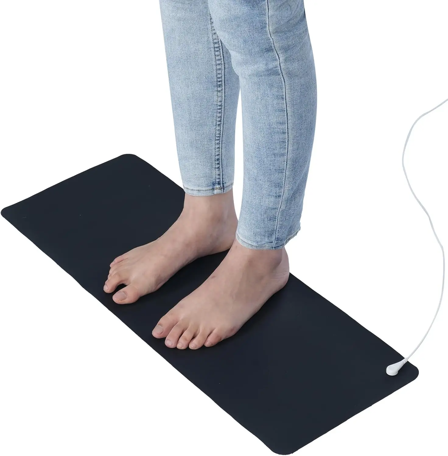 Jinke ISO13485 Grounding Therapy Mat Earthing Anti-static Bed Mat PU Conductive Carbon Rubber Yoga Mat