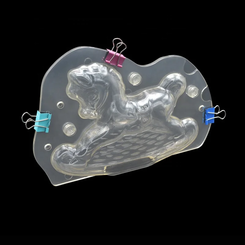 Пластиковые 3D формы для шоколада Hobbyhorse «сделай сам» стерео Конь-качалка помадка конфеты желе выпечка шоколад форма деревянного конского торта