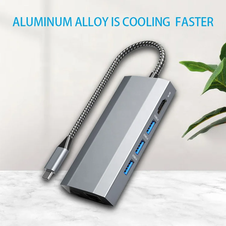 Usb 3.1 9 in 1 Usb Hub usb c hub Type c to HDMI4K*1+VGA1080P*1+USB3.0*3+USB3.0 NIC (gigabit)+PD charging *1+SD+TF