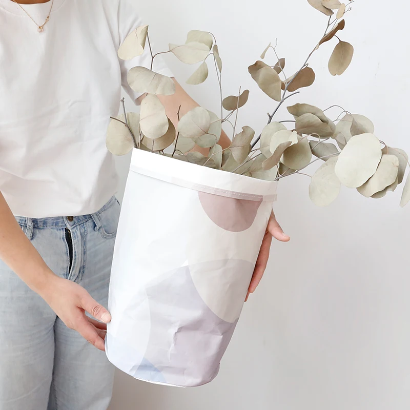 Nordic INS Fashion Creative Kraft Paper Bag Household Art Storage Bag Dried Flower Basket