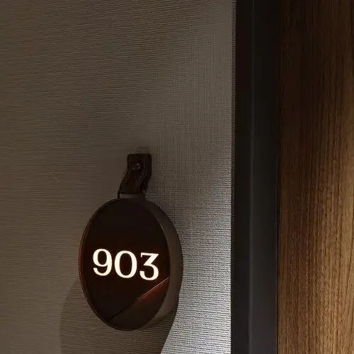 Home Address Plaque Aluminum Hotel Room Brass Stainless Steel Acrylic Custom Apartment Door Light Led House Number Plate