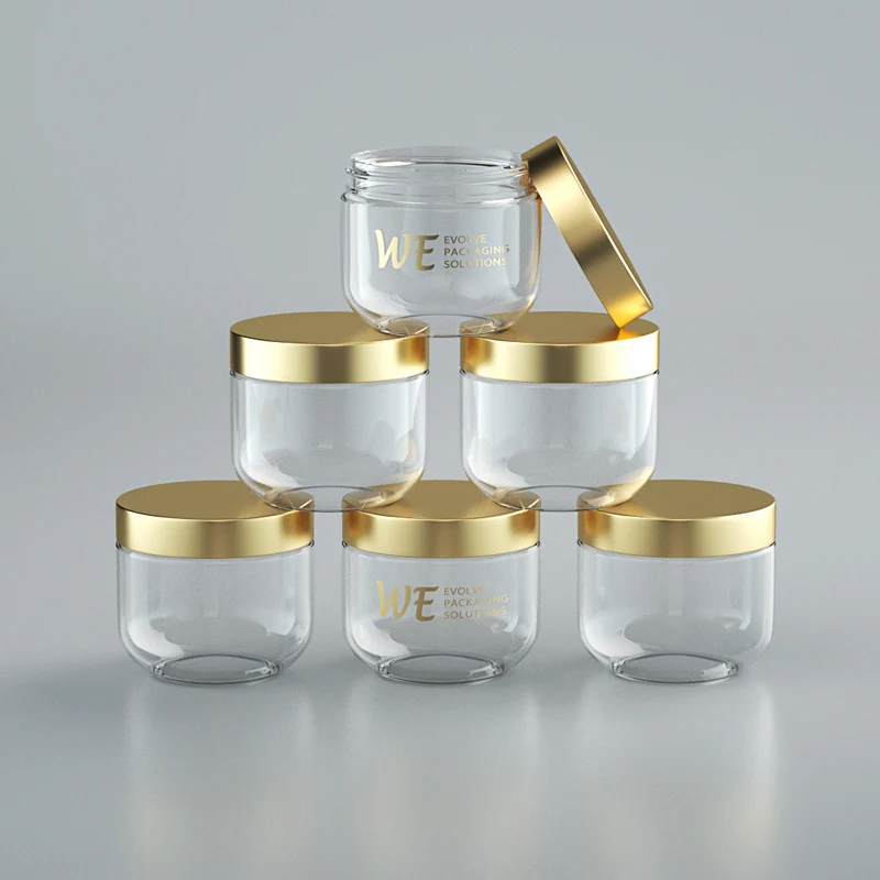 Custom 77/400 Round Plastic Cream Jar Lid Black Gold Bamboo Screw Lid