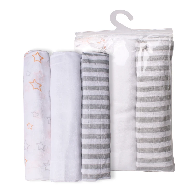32S Nice Quality Customize Cotton 2-6 Layer Baby Girl Muslin Swaddle Blanket