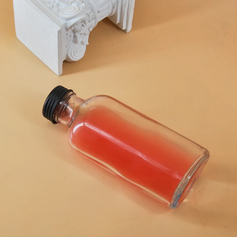 Новый дизайн стеклянная бутылка для сока Kombucha холодного прессования 250 мл с винтовой крышкой