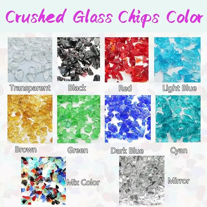 Langfang Supplier 2-4mm Clear Michaels Crushed Glass Colorful  Large Crushed Glass For Landscape