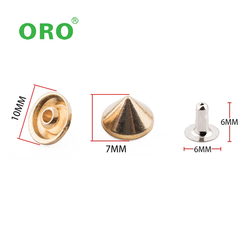 Factory Wholesale Brass Decorative Silver Black Gold Rivet Double Cap Rivet Stud for Leather Craft Bag Shoe Handbag