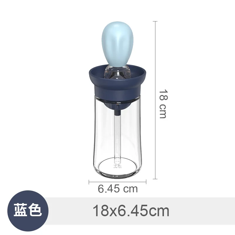 2024 New 2 in 1 Measuring Brush Oil Bottle Glass Olive Oil Bottle With Silicone Brush Tool Set for Kitchen BBQ Tools