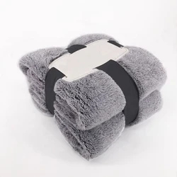 Super soft 100% polyester Plush fuzzy sofa bedding flannel fleece fur throw blanket