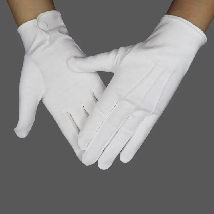 White 100% cotton parade uniform formaldress military ceremonial   traffic police glove