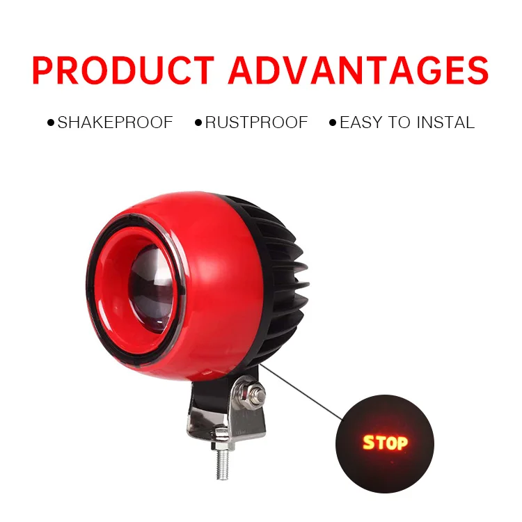 New Waterproof Vehicle Safety Lamps DC10-80V LED Red Stop Caution Lights Forklift Safety Warning Light