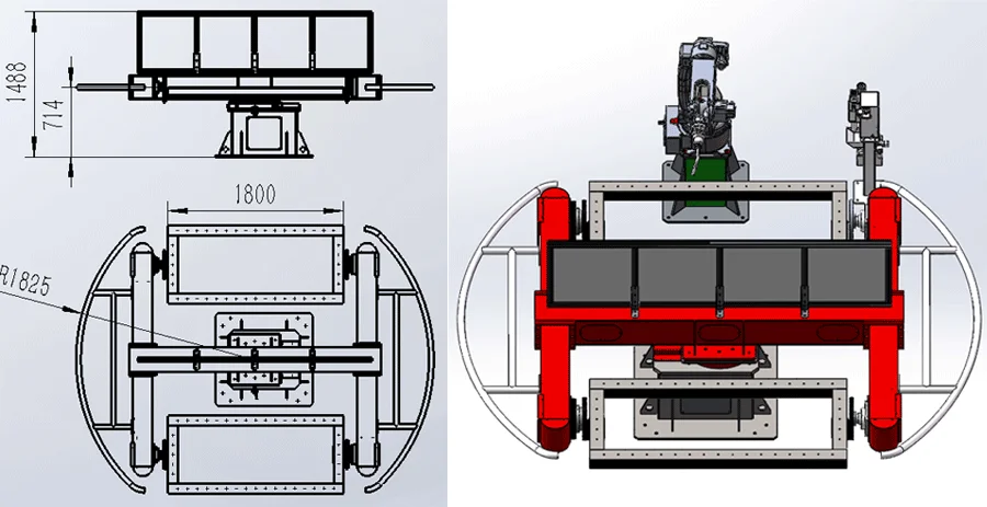3-axis welding positioner for welding tobot use with heavy payload from welding rotary manufacture