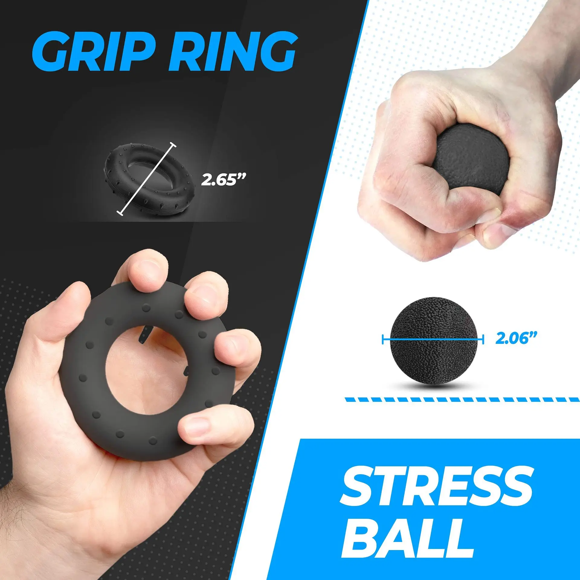 Hand Grip Strengthener Set 5 Pack Strength Training Equipment Forearm Finger Exerciser Adjustable Hand Gripper ,Finger Stretcher