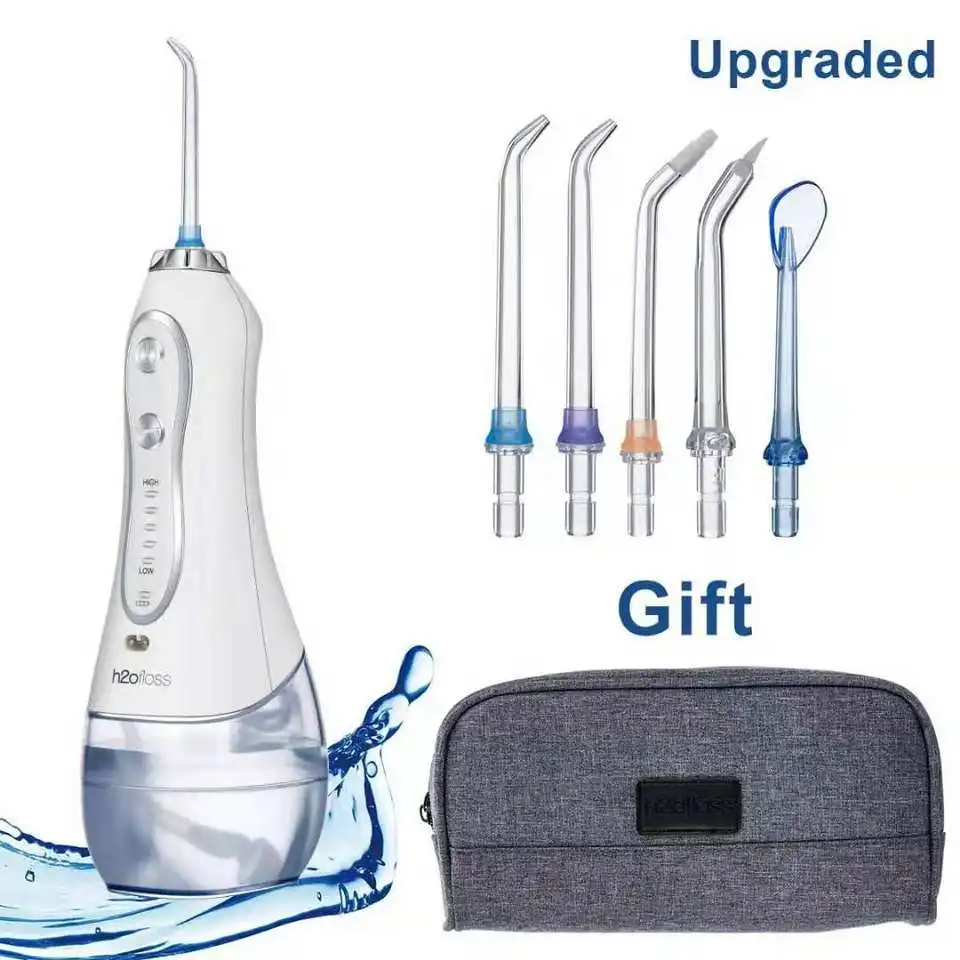 H2ofloss Upgraded Cordless Dental Teeth Irrigator, Portable water flosser, Rechargeable IPX7 Waterproof water irrigator device